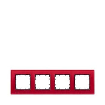   Siemens DELTA miro 5TG12043, 5TG1204-3 4-es piros üvegkeret függőleges és vízszintes elhelyezéssel (Siemens 5TG12043 / 5TG1204-3)