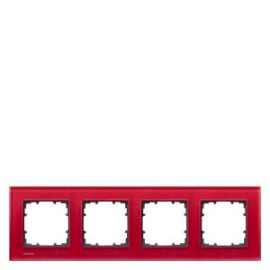 Siemens DELTA miro 5TG12043, 5TG1204-3 4-es piros üvegkeret függőleges és vízszintes elhelyezéssel (Siemens 5TG12043 / 5TG1204-3)