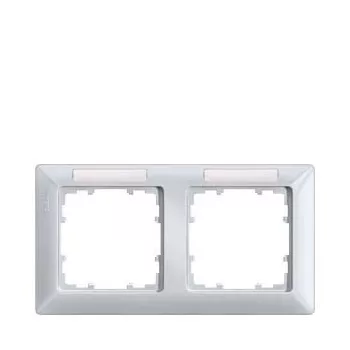   Siemens DELTA line 5TG25524, 5TG2552-4 2-es alumínium keret vízszintes elhelyezéssel címketartóval (Siemens 5TG25524 / 5TG2552-4)