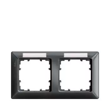   Siemens DELTA line 5TG25527, 5TG2552-7 2-es antracit keret vízszintes elhelyezéssel címketartóval (Siemens 5TG25527 / 5TG2552-7)
