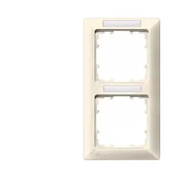   Siemens DELTA line 5TG25822, 5TG2582-2 2-es elektrofehér keret függőleges elhelyezéssel címketartóval (Siemens 5TG25822 / 5TG2582-2)