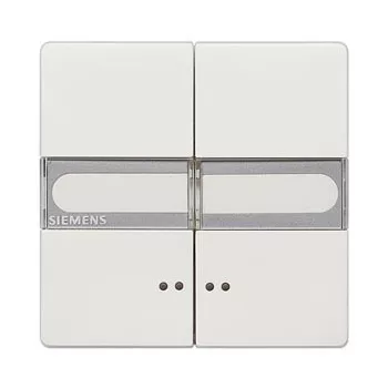   Siemens Delta Style 5TG7157 2-es billentyű világítóablakkal és cimketartóval titánfehér, Delta Style ( 5TG7157)