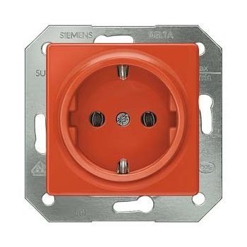   Siemens Delta i-system 5UB1513 Földelt csatlakozóaljzat (dugalj) 2P+F narancs burkolattal keret nélkül, süllyesztett, 16A 250V , Delta i-system ( 5UB1513)