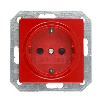   Siemens Delta i-system 5UB1522 Földelt csatlakozóaljzat (dugalj) gyermekvédelemmel 2P+F piros burkolattal keret nélkül, süllyesztett, 16A 250V , Delta i-system ( 5UB1522)