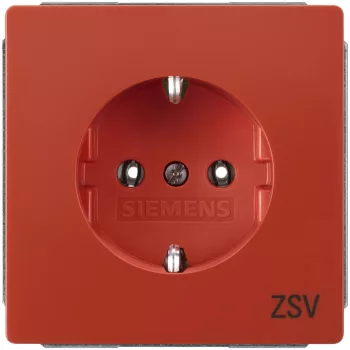   Siemens Delta Style 5UB1816 Földelt csatlakozóaljzat (dugalj) gyermekvédelemmel 2P+F narancs burkolattal keret nélkül, címketartóval, süllyesztett, 16A 250V , Delta Style ( 5UB1816)