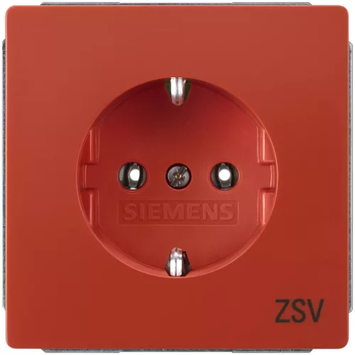 Siemens Delta Style 5UB1816 Földelt csatlakozóaljzat (dugalj) gyermekvédelemmel 2P+F narancs burkolattal keret nélkül, címketartóval, süllyesztett, 16A 250V , Delta Style ( 5UB1816)