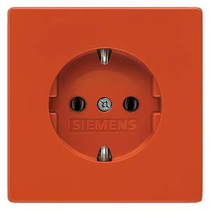 Siemens Delta Style 5UB1836 Földelt csatlakozóaljzat (dugalj) gyermekvédelemmel 2P+F narancs burkolattal keret nélkül, süllyesztett, 16A 250V , Delta Style ( 5UB1836)