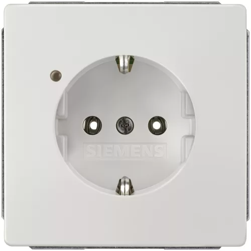 Siemens Delta Style 5UB1845 Földelt csatlakozóaljzat (dugalj) 2P+F zöld burkolattal keret nélkül, működés jelzéssel, süllyesztett, 16A 250V , Delta Style ( 5UB1845)