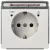 Siemens Delta Style 5UB18581, 5UB1858-1 Földelt csatlakozóaljzat (dugalj) gyermekvédelemmel 2P+F platina burkolattal keret nélkül, túlfeszültség védelemmel, működés jelzéssel, címketartóval, süllyesztett, 16A 250V , Delta Style ( 5UB18581, 5UB1858-1)