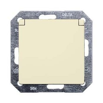   Siemens Delta i-system 5UB1905 Földelt csatlakozóaljzat csapófedéllel (dugalj) gyermekvédelemmel 2P+F elektrofehér burkolattal keret nélkül, süllyesztett, 16A 250V , Delta i-system ( 5UB1905)