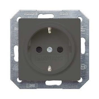   Siemens Delta i-system 5UB1924 Földelt csatlakozóaljzat (dugalj) gyermekvédelemmel 2P+F antracit burkolattal keret nélkül, süllyesztett, 16A 250V , Delta i-system ( 5UB1924)