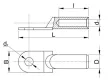 Tracon AS120-14 szigeteletlen alumínium szemessaru, 120mm2, M14, (d1=15,5mm, d2=15mm)