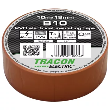Tracon B10 PVC szigetelőszalag barna 10m 18mm