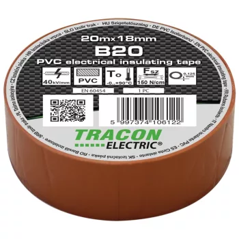 Tracon B20 PVC szigetelőszalag barna 20m 18mm