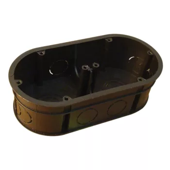   Tracon D70D süllyesztett téglafalhoz dupla szerelvénydoboz 140x70x44, nem sorolható, fedel nélkül, fekete