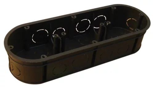 Tracon D70TRI süllyesztett tripla szerelvénydoboz téglafalhoz, 212x70x44mm, nem sorolható, fedél nélkül, fekete színben ( Tracon D70TRI )