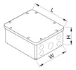Tracon D80X80 négyzet alakú süllyesztett téglafalhoz kötődoboz 76x76x51,5 fedéllel
