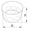 Tracon D80 köralakú süllyesztett téglafalhoz kötődoboz 80x45 fedél nélkül fekete