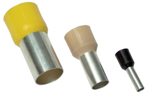 Tracon, E110, érvéghüvely szigetelt, 1 mm2, sárga ( teljes hossz: 18,4 mm ) Tracon ( E110 )