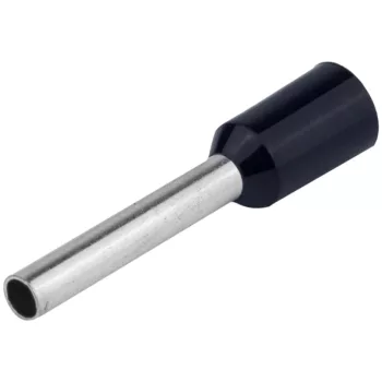 Tracon E123 szigetelt érvéghüvely ónozott fekete 6 mm² L=26 mm