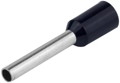 Tracon E123 szigetelt érvéghüvely ónozott fekete 6 mm² L=26 mm
