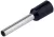 Tracon E123 szigetelt érvéghüvely ónozott fekete 6 mm² L=26 mm