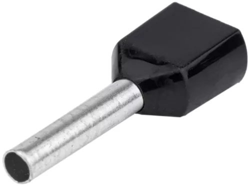Tracon, E13I, ikerérvéghüvely szigetelt, 2x1,5 mm2, fekete ( teljes hossz: 20 mm ) Tracon ( E13I )