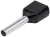 Tracon, E13IR, ikerérvéghüvely szigetelt, 2x1,5 mm2, fekete ( teljes hossz: 16 mm ) Tracon ( E13IR )