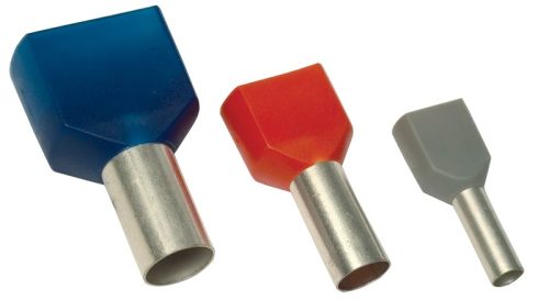Tracon, E16I, ikerérvéghüvely szigetelt, 2x2,5 mm2, kék ( teljes hossz: 22,5 mm ) Tracon ( E16I )