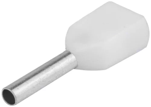 Tracon, E20I, ikerérvéghüvely szigetelt, 2x0,5 mm2, fehér ( teljes hossz: 15 mm ) Tracon ( E20I )