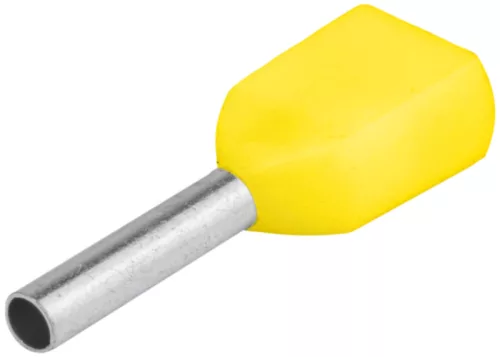 Tracon, E22I, ikerérvéghüvely szigetelt, 2x6 mm2, sárga ( teljes hossz: 25,5 mm ) Tracon ( E22I )