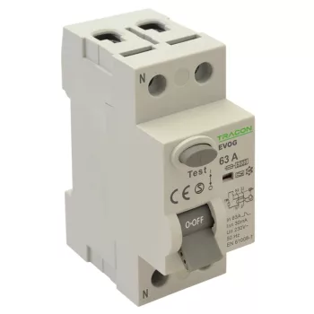   Tracon EVOG2P401 Áram-védőkapcsoló (Fi-relé), A osztály, 2P, 40A, 100 mA