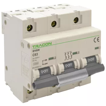   Tracon EVOH380 Kismegszakító 3P, 80A, C karakterisztika, 10kA