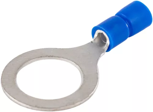 Tracon KSZ10 szigetelt szemes saru, 2,5mm2, M10, (d1=2,3mm, d2=10,5mm), kék, ónozott elektrolitréz