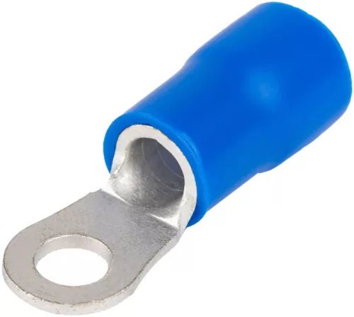 Tracon KSZ16-5 szigetelt szemes saru, 16mm2, M5, (d1=5,7mm, d2=5,3mm), kék, ónozott elektrolitréz