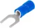 Tracon KV3 szigetelt villássaru, 2,5mm2, M3, (d1=2,3mm, d2=3,6mm), kék, ónozott elektrolitréz
