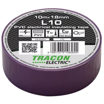Tracon L10 PVC szigetelőszalag lila 10m 18mm