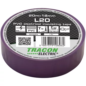 Tracon L20 PVC szigetelőszalag lila 20m 18mm