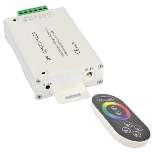 Tracon, LED-RFRGB-144W, Rádiófrekvenciás RGB vezérlő LED-hez, IP20, 12-24 V DC (Tracon LED-RFRGB-144W)