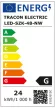 Tracon, LED-SZK-48-NW, LED szalag kültéri (vízálló IP65) 4,8W / m teljesítménnyel, 180lm, 4000K semleges fehér színhőmérséklettel, 12V DC, 8mm széles, 60 LED/m SMD LED, 120°(Tracon LED-SZK-48-NW)