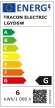 Tracon, LGYD6W, LED-es fényforrás, szabályozható ( gyertya alakú ) 6W-os teljesítményű, E14 foglalattal, 2700K-es színhőmérsékletü, SMD LED ( 450 lm ) Tracon ( LGYD6W )