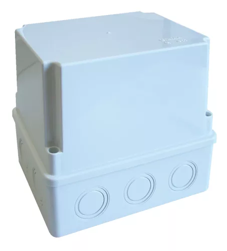 Tracon MD81212 műanyag falon kivüli kötődoboz 80x120x120 magasított teli fedéllel, kikönnyített kábelbevezőtel, IP55 világosszürke