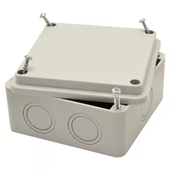   Tracon, MED10105, műanyag falon kivüli kötődoboz 100x100x50 teli fedéllel kikönnyített kábelbevezőtel IP67 világosszürke (Tracon MED10105)