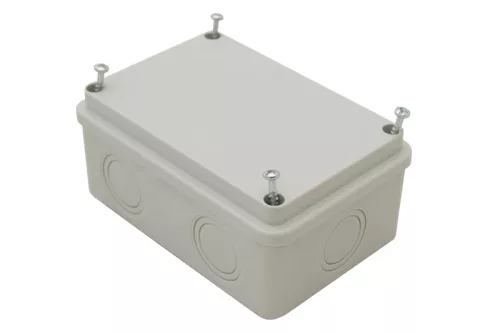Tracon, MED8125, műanyag falon kivüli kötődoboz 120x80x50 teli fedéllel kikönnyített kábelbevezőtel IP54 világosszürke (Tracon MED8125)