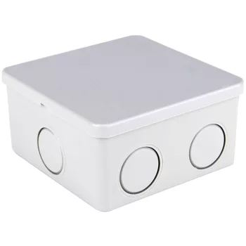   Tracon MED884 műanyag falon kivüli kötődoboz 80x80x40 teli fedéllel, kikönnyített kábelbevezőtel, IP44 világosszürke