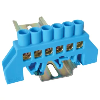   Tracon NPE-B8-6 Szigetelt földelősín (N/PE)8*1 2-6, kék ( NPE-B8-6 )