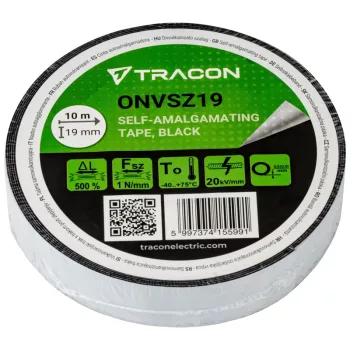   Tracon, ONVSZ19, őnvulkanizáló szalag, fekete, 10 m x 18 mm, -40°C-75°C Tracon (ONVSZ19)