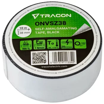   Tracon, ONVSZ38, önvulkanizáló szalag, fekete, 10 m x 38 mm, -40°C-75°C Tracon (ONVSZ38)