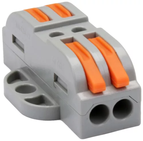 Tracon OVOFT22 csavar nélküli vezeték összekötő 4 x 0,5-4mm2 -es tömör és sodrott vezetékhez, oldható, 32A 400V - 14,5x25,3x39,3mm