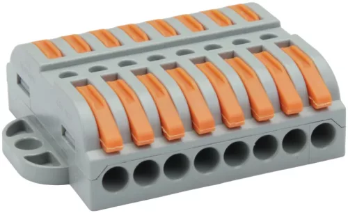 Tracon OVOFT88 csavar nélküli vezeték összekötő 16 x 0,5-4mm2 -es tömör és sodrott vezetékhez, oldható, 32A 400V - 14,5x55,3x39,3mm